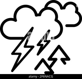 Icône Forest thunder. Contour forêt thunder vector icône pour la conception de sites Web isolé sur fond blanc Illustration de Vecteur