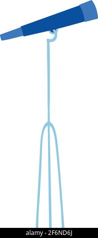 Icône de vecteur linéaire du télescope sur trépied. Instrument d'astronome, équipement scientifique, outil d'observation spatiale, illustration du contour. Symbole de l'astronomie Illustration de Vecteur