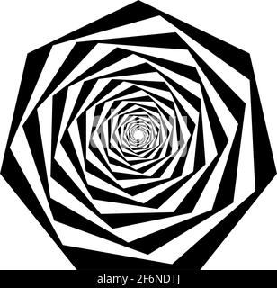 Opart, illustration géométrique de l'art optique avec rotation, spirale, tourbillon, distorsion de torsion, effet de déformation. Hypnose radiale, illustrati à thème hypnotique Illustration de Vecteur