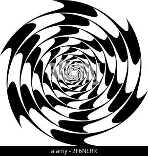 Opart, illustration géométrique de l'art optique avec rotation, spirale, tourbillon, distorsion de torsion, effet de déformation. Hypnose radiale, illustrati à thème hypnotique Illustration de Vecteur