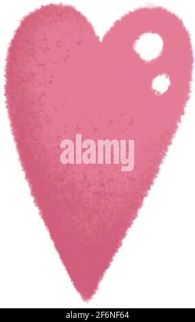 Joli coeur rose. Drôle de dessin animé organes humains isolés sur fond blanc. Concept de l'équilibre de l'esprit et de l'âme, des pensées et des sentiments. Couleur plate Illustration de Vecteur