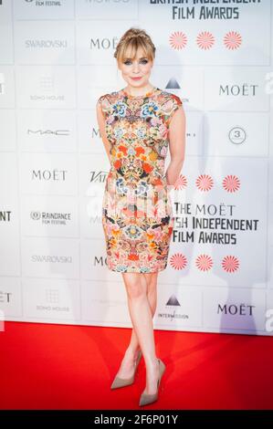 Christine Bottomley arrive aux Moet British Independent film Awards 2014 au Billingsgate Market, Londres Banque D'Images