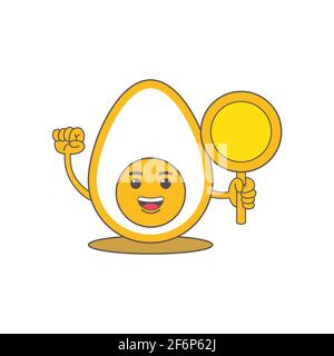 émoticône d'œuf d'ester avec signe dans l'image vectorielle de la main Illustration de Vecteur