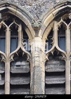 Faucon pèlerin, Falco peregrinus, adulte perchjed on Cromer Church, North Norfolk, été Banque D'Images