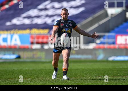 Greg Eden (23) de Castleford Tigers lors de l'échauffement avant le match, le 4/2/2021. (Photo de Craig Thomas/News Images/Sipa USA) crédit: SIPA USA/Alay Live News Banque D'Images