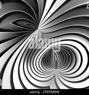 Chrome couleur géométrie gris 3d abstrait bande métal fond. Belles formes lignes de pliage couleur chrome Banque D'Images