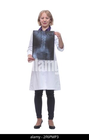 Portrait of a female doctor looking at a X-ray Stock Photo