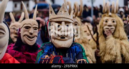 Caretos de Lazarim (figures masquées), Portugal Banque D'Images