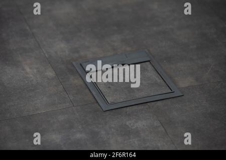 La texture de sol en vinyle ardoise un choix populaire pour une cuisine moderne et d'une salle de bains Banque D'Images
