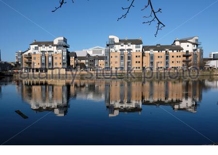 Aménagement moderne de logements à la Shore Leith, Édimbourg, Écosse Banque D'Images