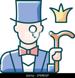 Icône de couleur RVB aristocratique ELITE Illustration de Vecteur