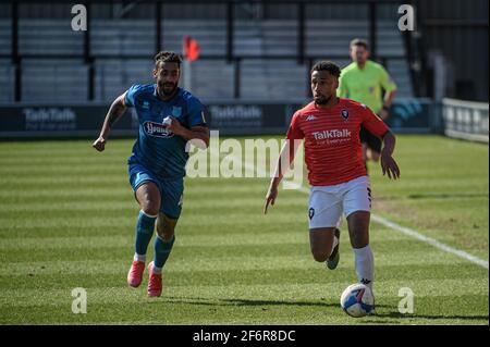 SALFORD, ROYAUME-UNI. 2 AVRIL : Ibou Touray de Salford City FC pendant le match Sky Bet League 2 entre Salford City et Grimsby Town à Moor Lane, Salford le vendredi 2 avril 2021. (Credit: Ian Charles | MI News) Credit: MI News & Sport /Alay Live News Banque D'Images