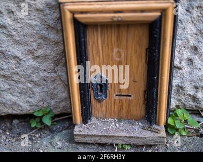 Secret Door to New College, Queens Lane, Oxford, Oxfordshire, Angleterre, ROYAUME-UNI, GB. Banque D'Images