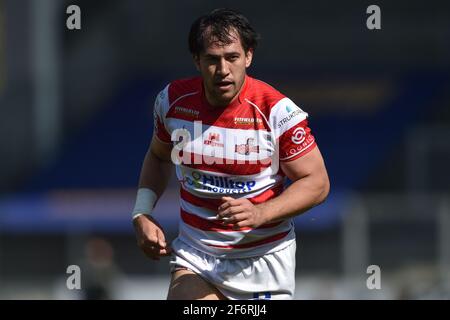 St Helens, Royaume-Uni. 02 avril 2021. Nathaniel Peteru (16) de Leigh Centurion pendant le match à St Helens, Royaume-Uni, le 4/2/2021. (Photo de Richard long/News Images/Sipa USA) crédit: SIPA USA/Alay Live News Banque D'Images