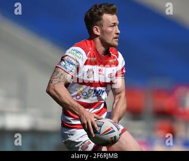 St Helens, Royaume-Uni. 02 avril 2021. Ben Reynolds (30) des Centurion de Leigh à St Helens, Royaume-Uni, le 4/2/2021. (Photo de Richard long/News Images/Sipa USA) crédit: SIPA USA/Alay Live News Banque D'Images