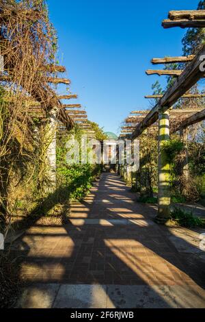 Magnifique jardin Edwardian Hampstead Hill et Pergola qui faisait autrefois partie de Sir William Leverhulme Inverforth House et qui fait maintenant partie de Hampstead Heath, Londres Banque D'Images