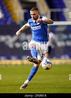 Harlee Dean de Birmingham City pendant le match du championnat Sky Bet au stade St Andrews trillion Trophy, Birmingham. Date de la photo : vendredi 2 avril 2021. Voir l'histoire de PA: FOOTBALL Birmingham. Le crédit photo devrait être le suivant : Zac Goodwin/PA Wire. RESTRICTIONS : UTILISATION ÉDITORIALE UNIQUEMENT utilisation non autorisée avec des fichiers audio, vidéo, données, listes de présentoirs, logos de clubs/ligue ou services « en direct ». Utilisation en ligne limitée à 120 images, pas d'émulation vidéo. Aucune utilisation dans les Paris, les jeux ou les publications de club/ligue/joueur unique. Banque D'Images