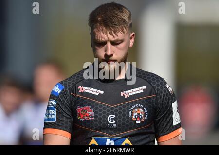 St Helens, Royaume-Uni. 02 avril 2021. Danny Richardson (7) de Castleford Tigers pendant le match à St Helens, Royaume-Uni le 4/2/2021. (Photo de Richard long/News Images/Sipa USA) crédit: SIPA USA/Alay Live News Banque D'Images