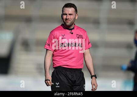 St Helens, Royaume-Uni. 02 avril 2021. Liam Moore, arbitre de RFL, à St Helens, Royaume-Uni, le 4/2/2021. (Photo de Richard long/News Images/Sipa USA) crédit: SIPA USA/Alay Live News Banque D'Images