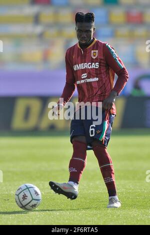 Frosinone, Italie. 02 avril 2021. Yao Guy joueur de Reggiana pendant le match du championnat italien Serie B entre Frosinone vs Reggiana résultat final 0-0, match joué au stade Benito Stirpe à Frosinone. Italie, 02 avril 2021. (Photo par Vincenzo Izzo/Sipa USA) crédit: SIPA USA/Alay Live News Banque D'Images