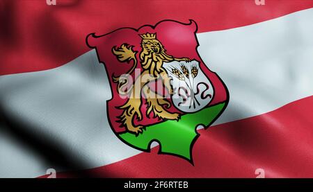 3D Illustration d'un drapeau d'État de Lutenau, un pavillon d'Autriche Banque D'Images