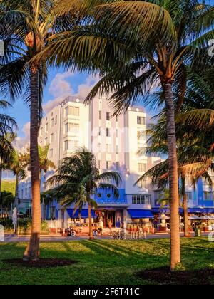 Ocean Drive. Miami Beach. La Floride. USA.