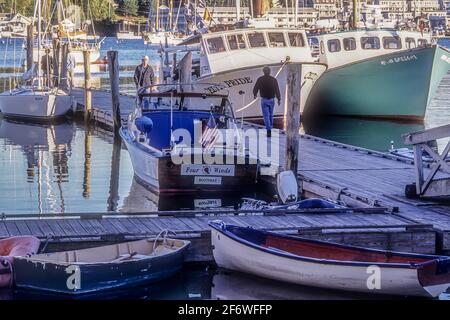 Boats docked in Ogunquit, Maine Banque D'Images