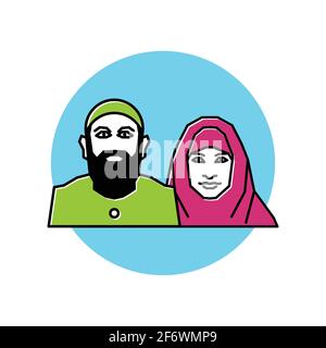 illustration du symbole du peuple arabe, icône du peuple musulman islamique Illustration de Vecteur