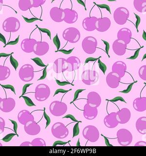 Motif sans couture avec cerises et cerises douces. Illustration de Vecteur