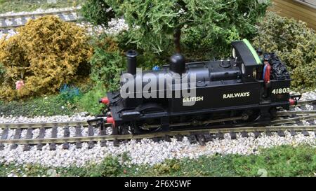 Un modèle OO d'une locomotive de classe Mdland 1377. Banque D'Images