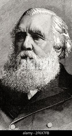 Portrait de Sir Austen Henry Layard (1817-1894) Anglais voyageur, archéologue, cuneiformiste, historien d'art, dessinateur, collectionneur, politicien et diplomate. Il est plus connu comme la pelle hydraulique de Nimrud et de Ninive, où il a découvert une grande partie des reliefs de palais assyriens connus, et en 1851 la bibliothèque d'Ashurbanipal. Royaume-Uni, Angleterre. Europe Banque D'Images