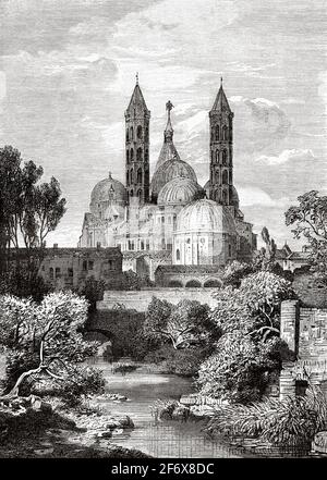 Basilique Saint-Antoine, Piazza del Santo. Padoue, Vénétie, Italie. Europe. Ancienne illustration gravée du XIXe siècle d'El Mundo Ilustrado 1879 Banque D'Images