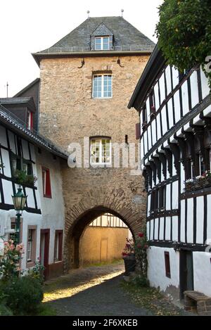 La tour des bergers de l'ancien mur de la ville de Blankenheim dans la région d'Eifel Banque D'Images