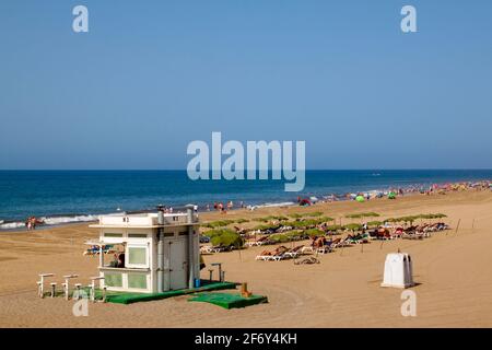 Kiosque sur la plage de Maspalomas Banque D'Images