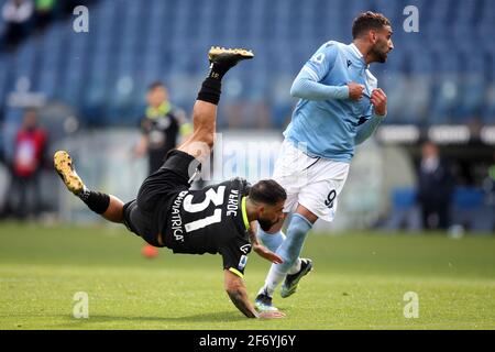 Rome, Italie. 03ème avril 2021. ROME, Italie - 03.04.2021: VERDE a remporté le but pendant la série italienne UN match de football de championnat 2021 entre S.S. Lazio VS Spezia au stade olympique de Rome. Crédit : Agence photo indépendante/Alamy Live News Banque D'Images