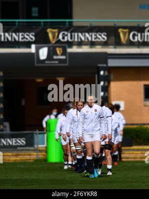 Doncaster, Royaume-Uni. 03ème avril 2021. L'équipe d'Angleterre part avant le match de championnat des six Nations de Womens entre l'Angleterre et l'Écosse à Castle Park à Doncaster, en Angleterre. Crédit: SPP Sport presse photo. /Alamy Live News Banque D'Images