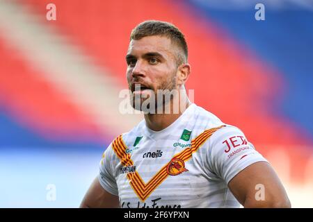 Mike McMeeken (12) de Catalans Dragons in, le 4/3/2021. (Photo de Craig Thomas/News Images/Sipa USA) crédit: SIPA USA/Alay Live News Banque D'Images