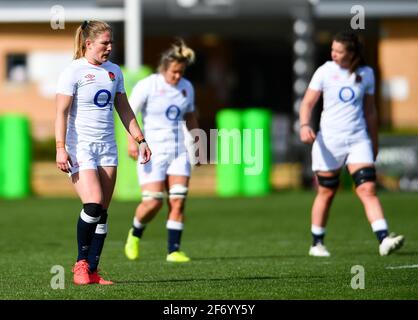 Doncaster, Royaume-Uni. 03ème avril 2021. Lydia Thompson (#14 Angleterre) lors du Championnat des six Nations de Womens entre l'Angleterre et l'Écosse au Castle Park à Doncaster, en Angleterre. Crédit: SPP Sport presse photo. /Alamy Live News Banque D'Images