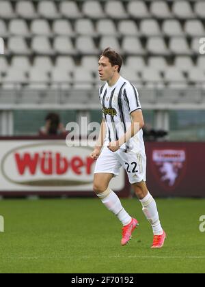 Stadio Grande Torino, Turin, Italie, 03 avril 2021, Federico Chiesa (Juventus FC) célèbre le but pendant le Torino FC vs Juventus FC, football italien série A match - photo Claudio Benedetto / LM Banque D'Images