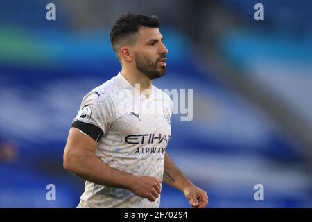 Leicester, Royaume-Uni. 03ème avril 2021. Sergio Aguero #10 de Manchester City pendant le match à Leicester, Royaume-Uni le 4/3/2021. (Photo de Mark Cosgrove/News Images/Sipa USA) crédit: SIPA USA/Alay Live News Banque D'Images