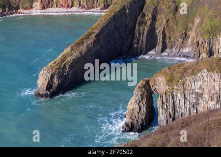 Church Doors Cove, Skrinkle Haven, Pembrokeshire Coast, pays de Galles, Royaume-Uni Banque D'Images