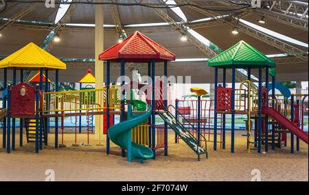 Aire de jeux pour enfants dans le parc Khobar Corniche en Arabie Saoudite. Banque D'Images