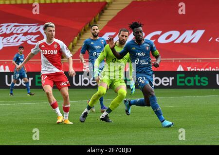 Monaco. 03ème avril 2021. Football: COMME Monaco contre le FC Metz match pendant la Ligue 1 Uber mange au Stade Louis II, à Monaco, le 03 avril 2021. Photo de Lionel Urman/ABACAPRESS.COM crédit: Abaca Press/Alay Live News Banque D'Images