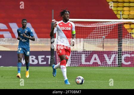 Monaco. 03ème avril 2021. Football: COMME Monaco contre le FC Metz match pendant la Ligue 1 Uber mange au Stade Louis II, à Monaco, le 03 avril 2021. Photo de Lionel Urman/ABACAPRESS.COM crédit: Abaca Press/Alay Live News Banque D'Images