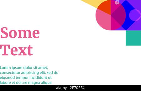 Bannière minimaliste avec formes géométriques, design avec texte Illustration de Vecteur