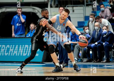 02-04-2021: Basketbal: BC Zenit Saint Petersburg / LDLC ASVEL Villeurbanne: Saint Petersbourg SAINT PETERSBOURG, RUSSIE - 2 AVRIL: Norris Cole de LDLC AS Banque D'Images