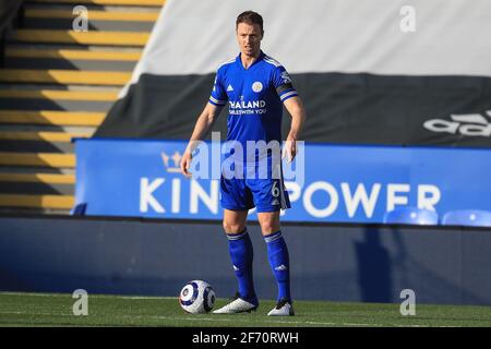 Leicester, Royaume-Uni. 03ème avril 2021. Jonny Evans #6 de Leicester City pendant le match à Leicester, Royaume-Uni le 4/3/2021. (Photo de Mark Cosgrove/News Images/Sipa USA) crédit: SIPA USA/Alay Live News Banque D'Images