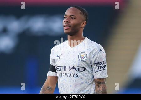 Leicester, Royaume-Uni. 03ème avril 2021. Raheem Sterling #7 de Manchester City pendant le match à Leicester, Royaume-Uni le 4/3/2021. (Photo de Mark Cosgrove/News Images/Sipa USA) crédit: SIPA USA/Alay Live News Banque D'Images