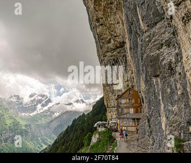 Maison d'hôtes de montagne, Suisse Banque D'Images