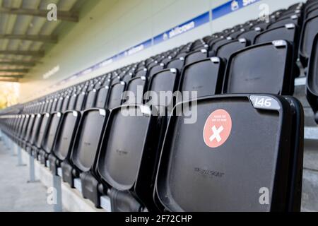 Londres, Royaume-Uni. 04e avril 2021. Pas de fans pour le championnat FA Womens entre Crystal Palace et Sheffield Unned à Hayes Lane, Bromley, à Londres, en Angleterre. Crédit: SPP Sport presse photo. /Alamy Live News Banque D'Images